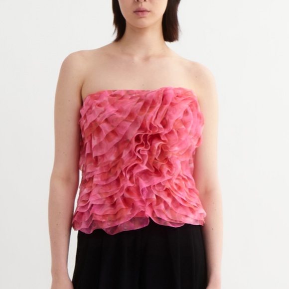 Aje Charmed Strapless Ruffled Bustier Top - Picture 3 of 7